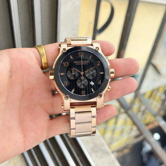 Rose Gold  Black Watch