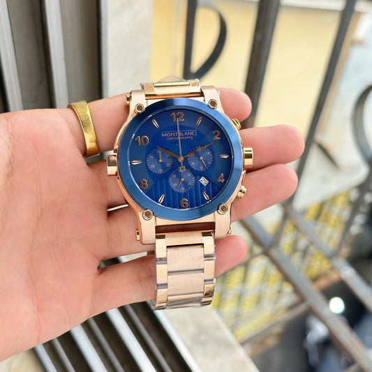 Rose Gold Blue Watch