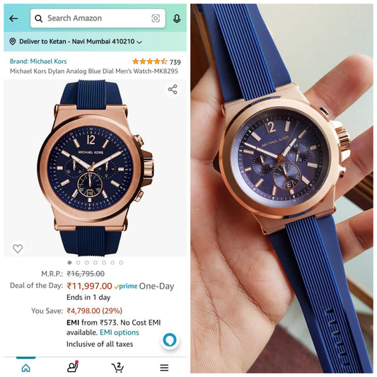 Blue Rose Gold Fibre Watch