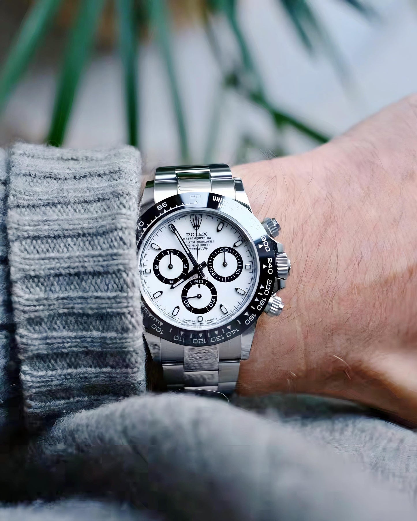 Silver Black Chronograph Watch