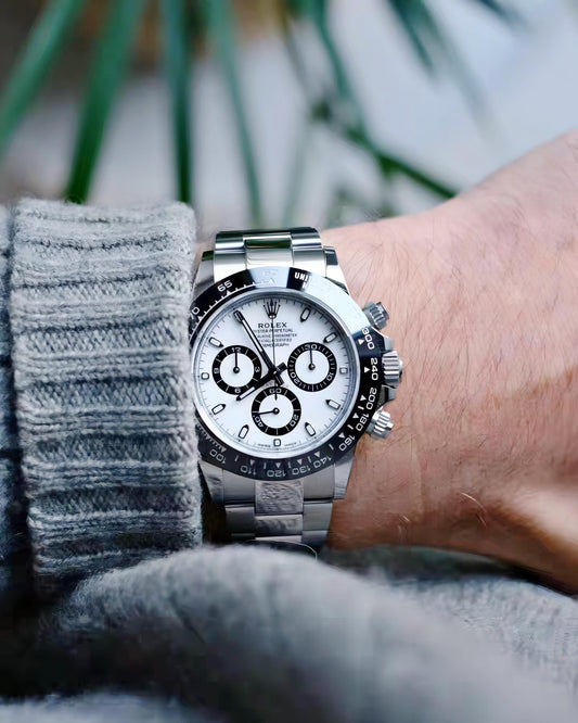 Silver Black Chronograph Watch