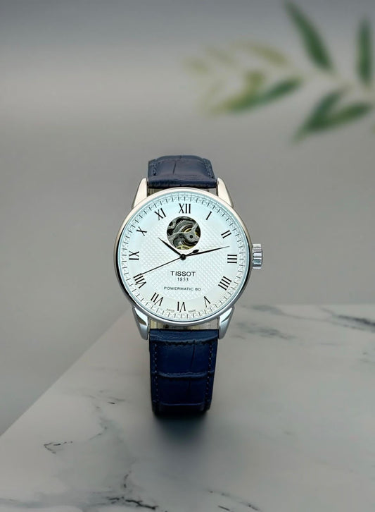 Blue White Leather Watch
