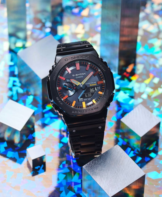 Black Metal Digital & Analog Watch