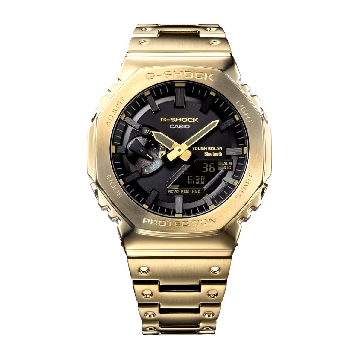 Gold Black Metal Digital & Analog Watch