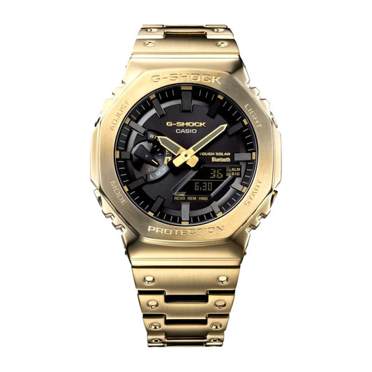 Gold Black Metal Digital & Analog Watch