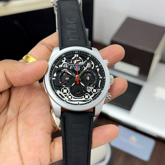 Black Silver Chronograph Watch