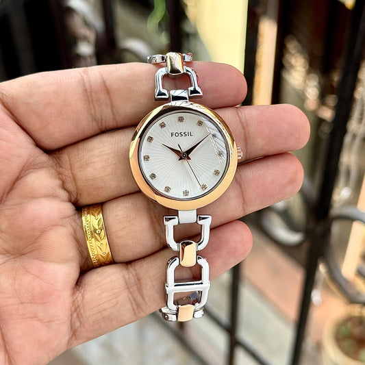 Dual Tone White Watch