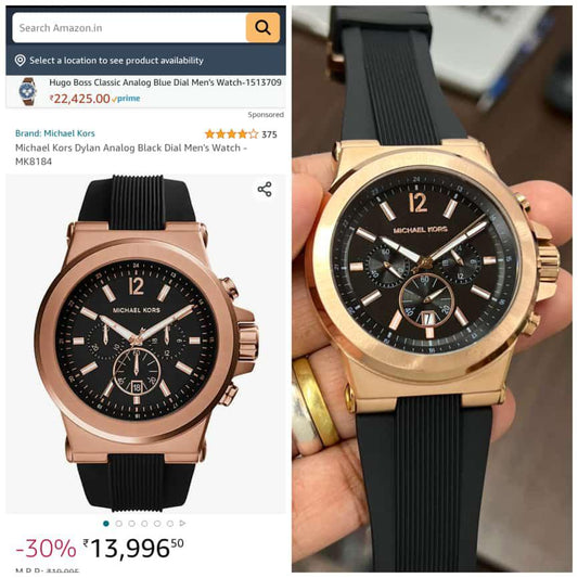 Black Rose Gold Fibre Watch