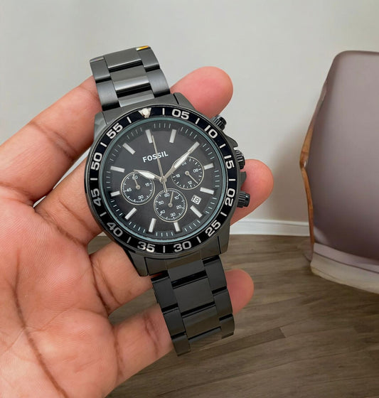 Full Black Chronograph Watch