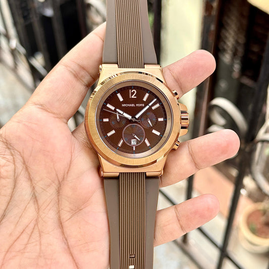 Brown Rose Gold Fibre Watch