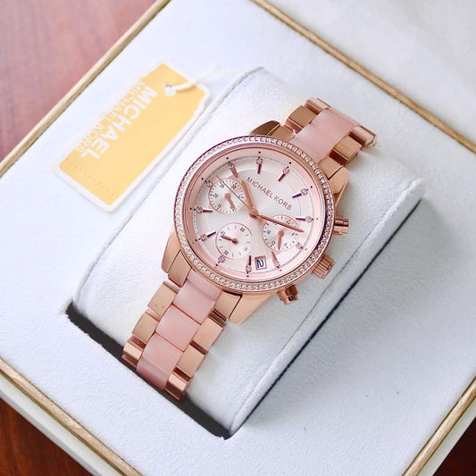 Pink Chronograph Watch