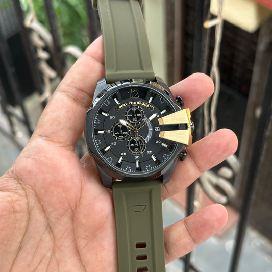 Green Black Fibre Watch