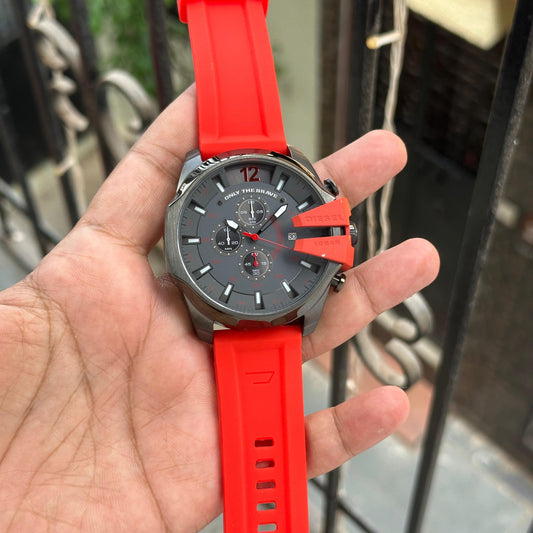 Red Black Fibre Watch