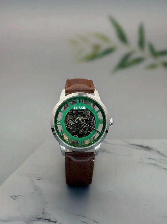 Brown Green Automatic Watch