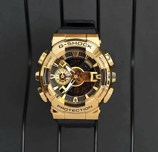 Gold Black Digital & Analog Watch