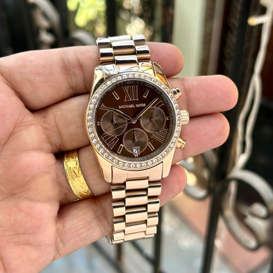 Rose Gold Brown Watch
