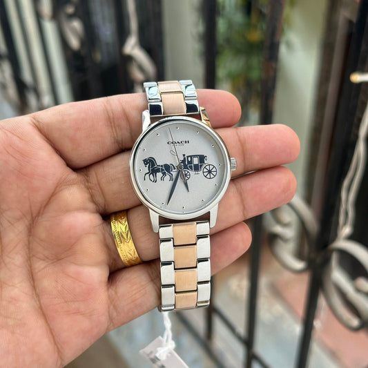 Rose Gold Silver Premium Women Watch