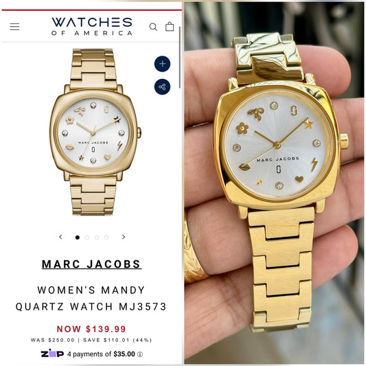 Gold & White Women Watch