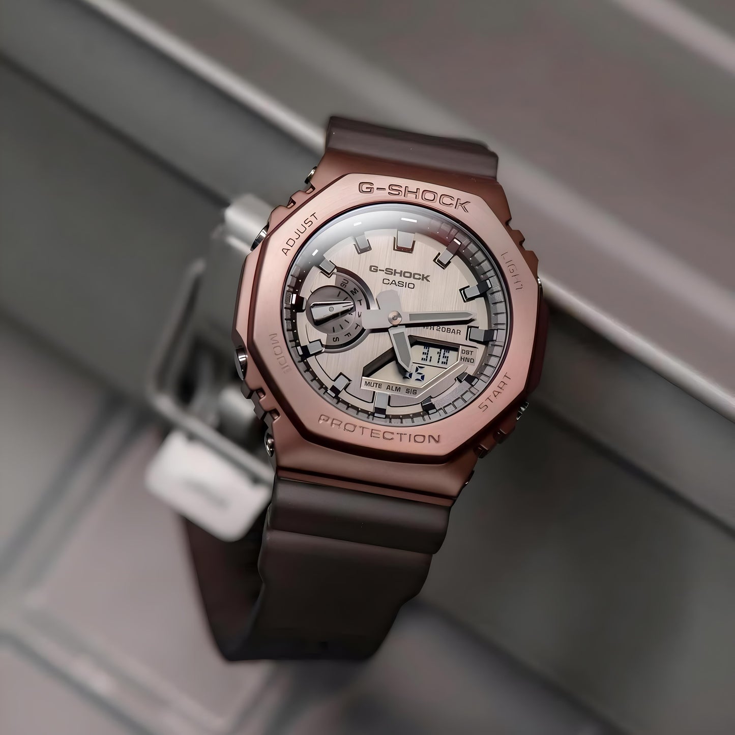 Rose Gold Grey Digital Watch