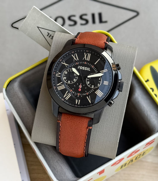 Brown Black Dial Watch