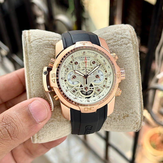 Black Rose Gold With White Dial