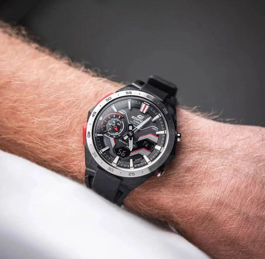 Black Silver Analog & Digital Watch