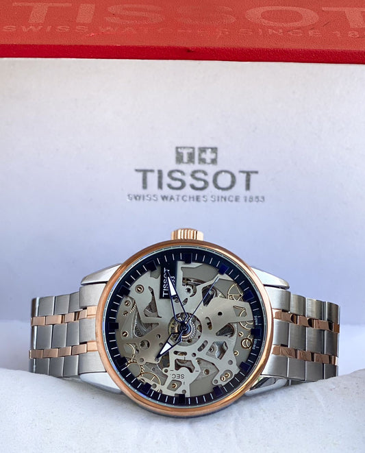 Silver Rose Gold Automatic Watch