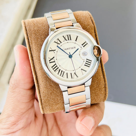 RoseGold Silver Watch