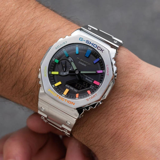 Silver Black Digital & Analog Watch