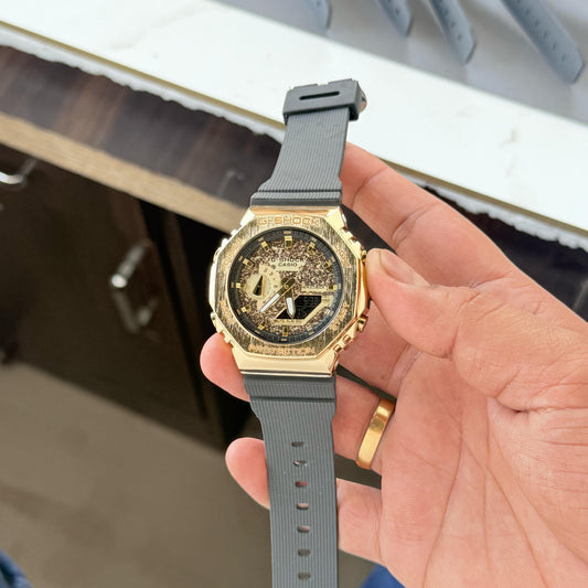 Grey Gold Digital Watch