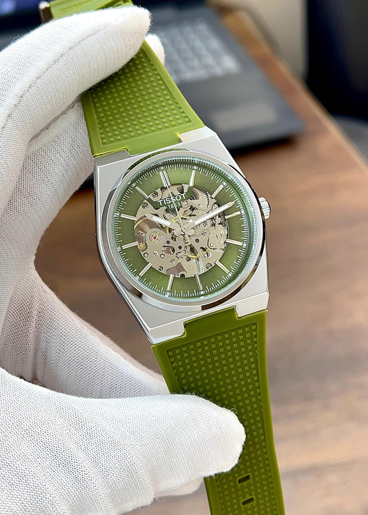 Green Silver  Fibre  Watch