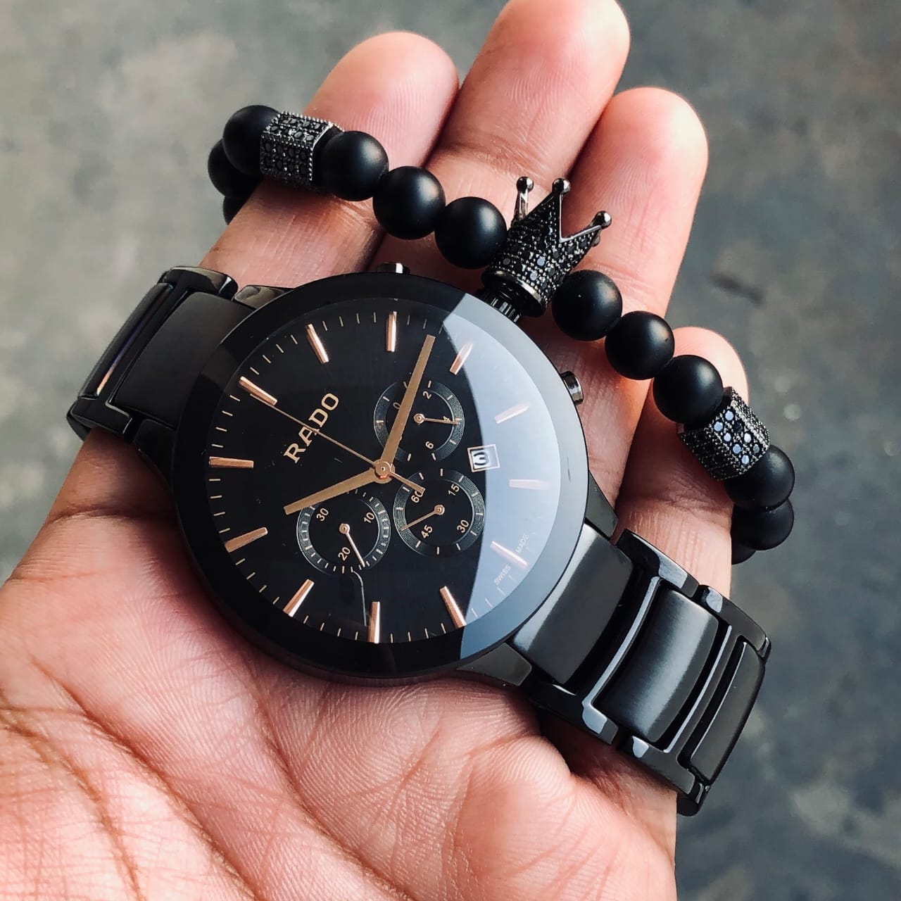 Black Copper Chronograph Watch