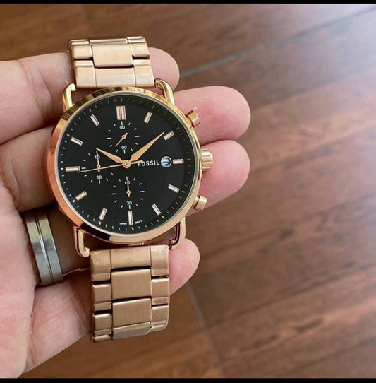 Rose Gold Black Watch