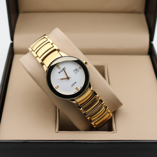 Gold White Watch