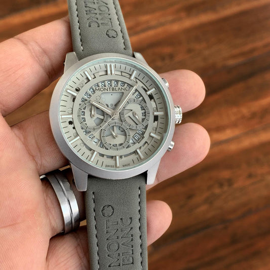 Full Grey Leather Watch