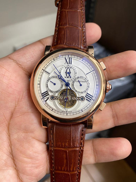 Brown Leather Automatic Watch