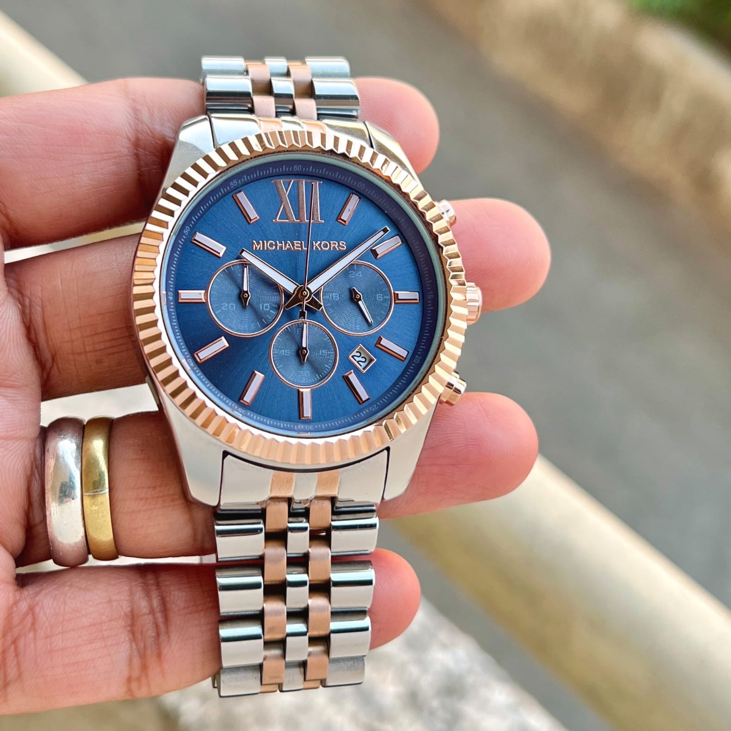 Silver Rose Gold Watch