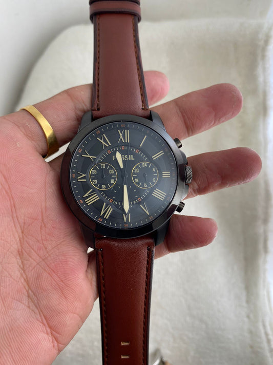 Brown Black Chronograph Watch