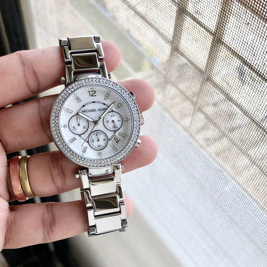 Full Silver Chronograph Watch