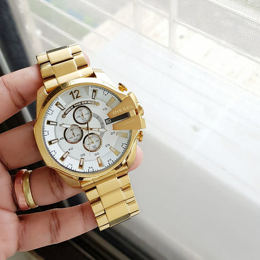 Gold White Watch