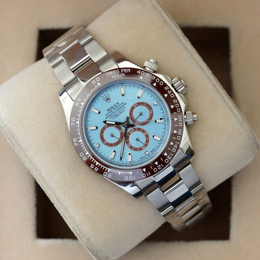 Silver Blue Dial Watch