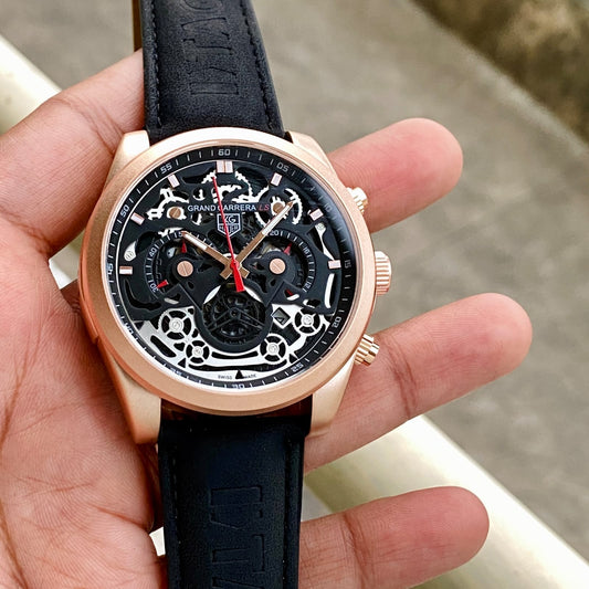 Black Rose Gold Chronograph Watch
