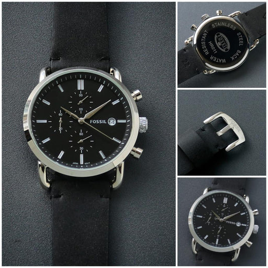 Black Leather Watch