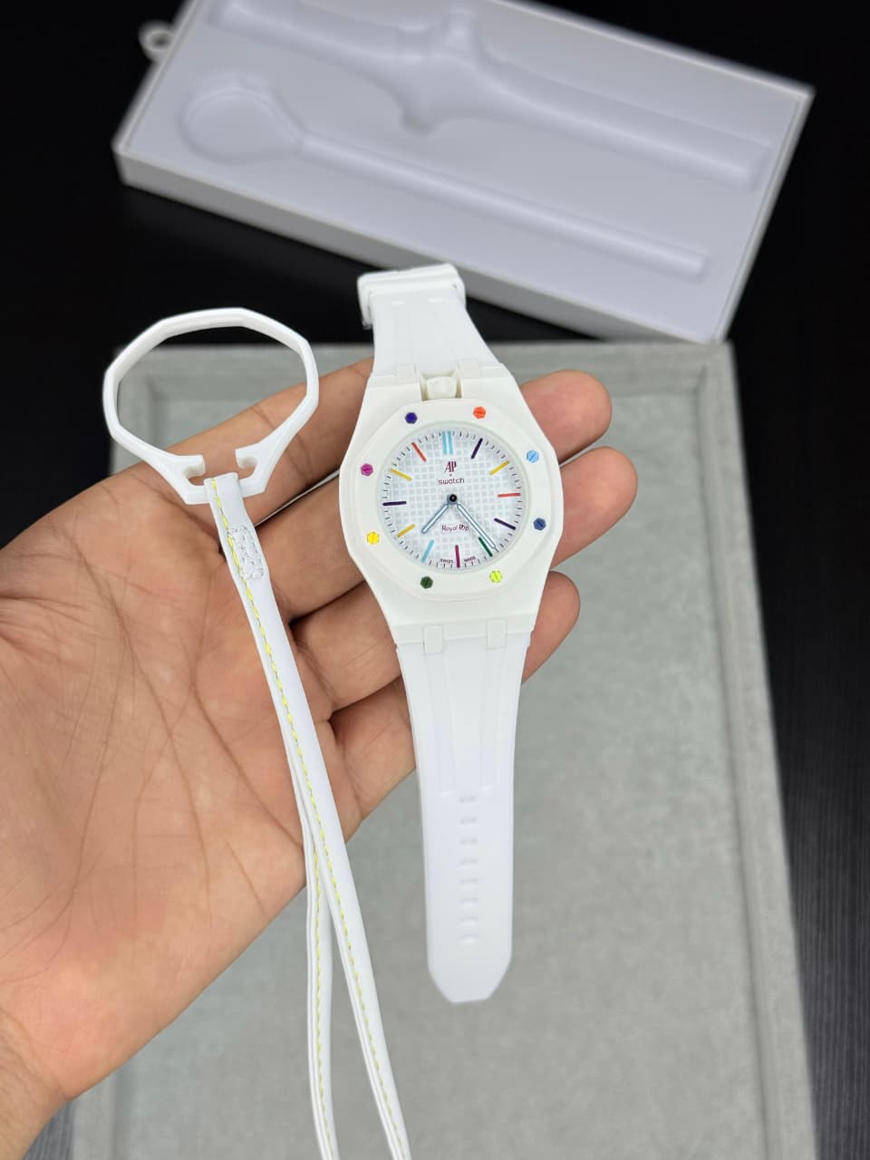 White Multi Color Numbers