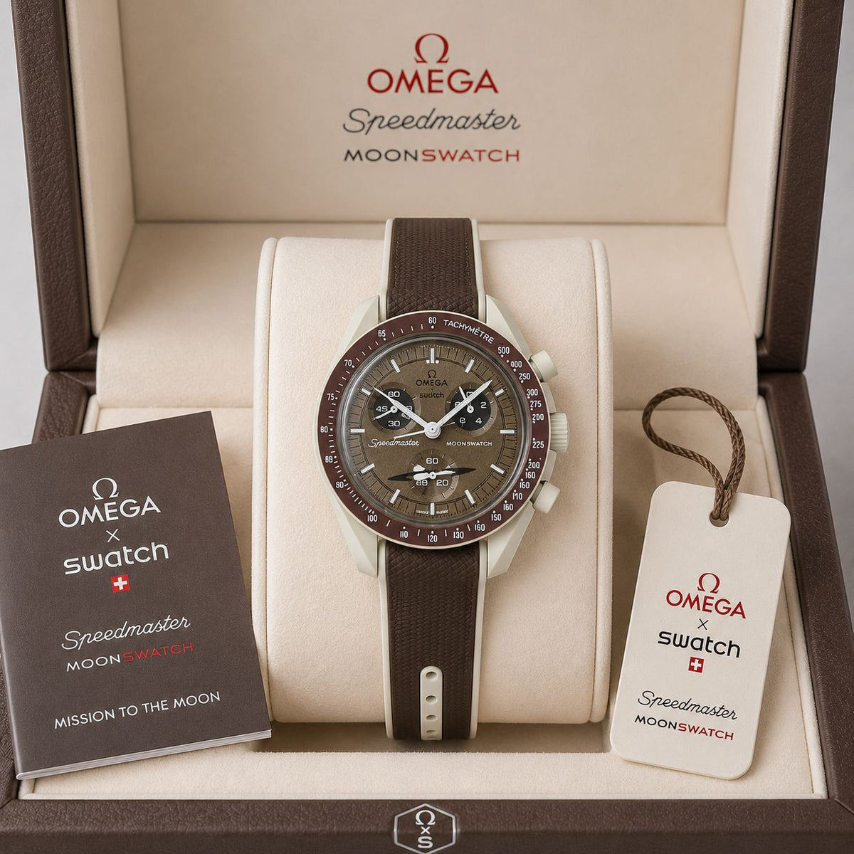 Brown White Chronograph Unisex Watch