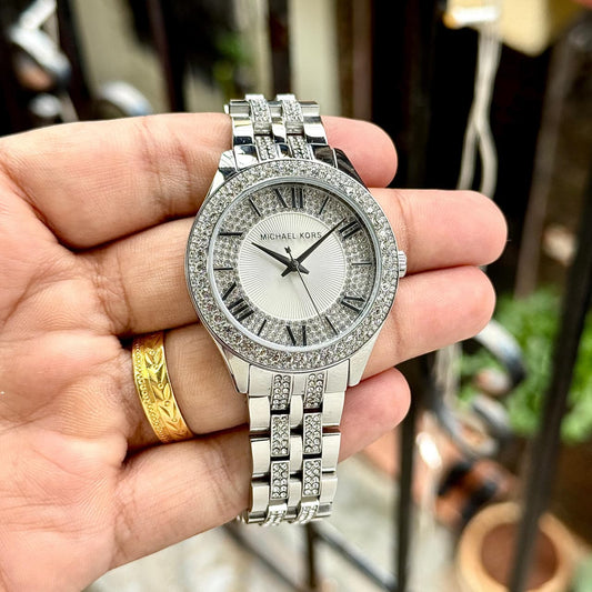 All Silver Diamond Women's Watch