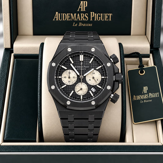 Black White Chronograph Watch