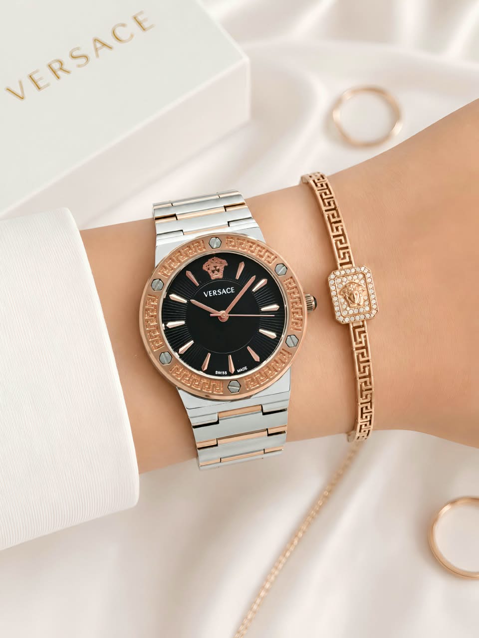 Silver Rosegold Black Women's Premium Watch