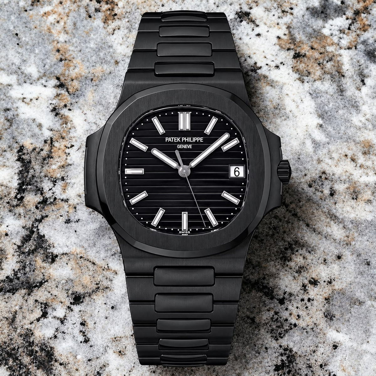 All Black Nautilus Ultra Premium Automatic Watch