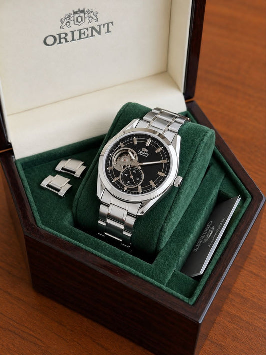 Silver Black Automatic Watch